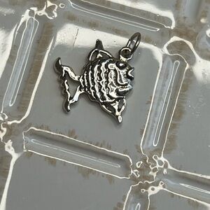 Vintage Fish Charm Pendant 925 Sterling Silver NOS